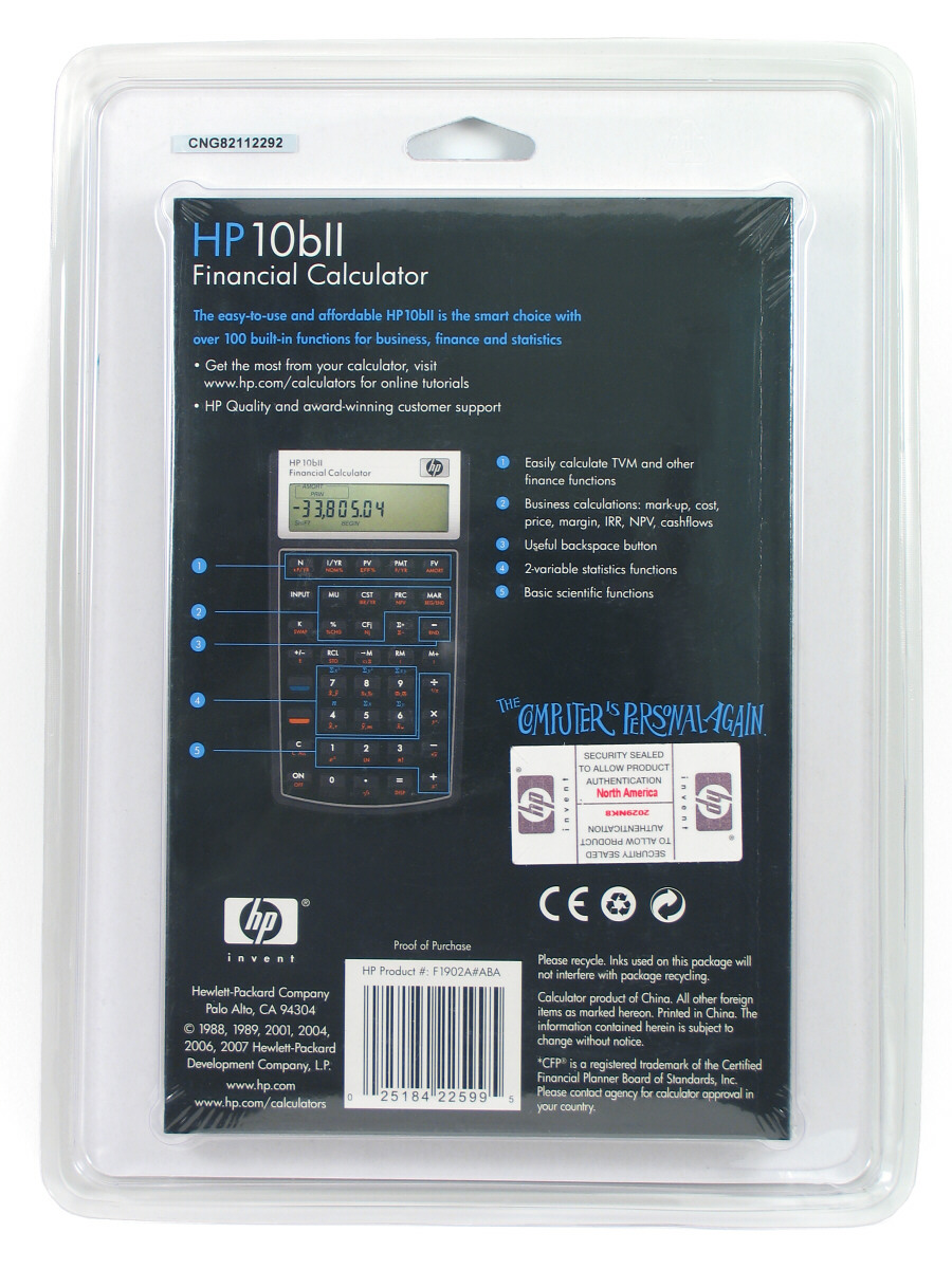 hp 10bii financial calculator manual
